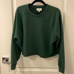 Cropped distressed sweatshirt